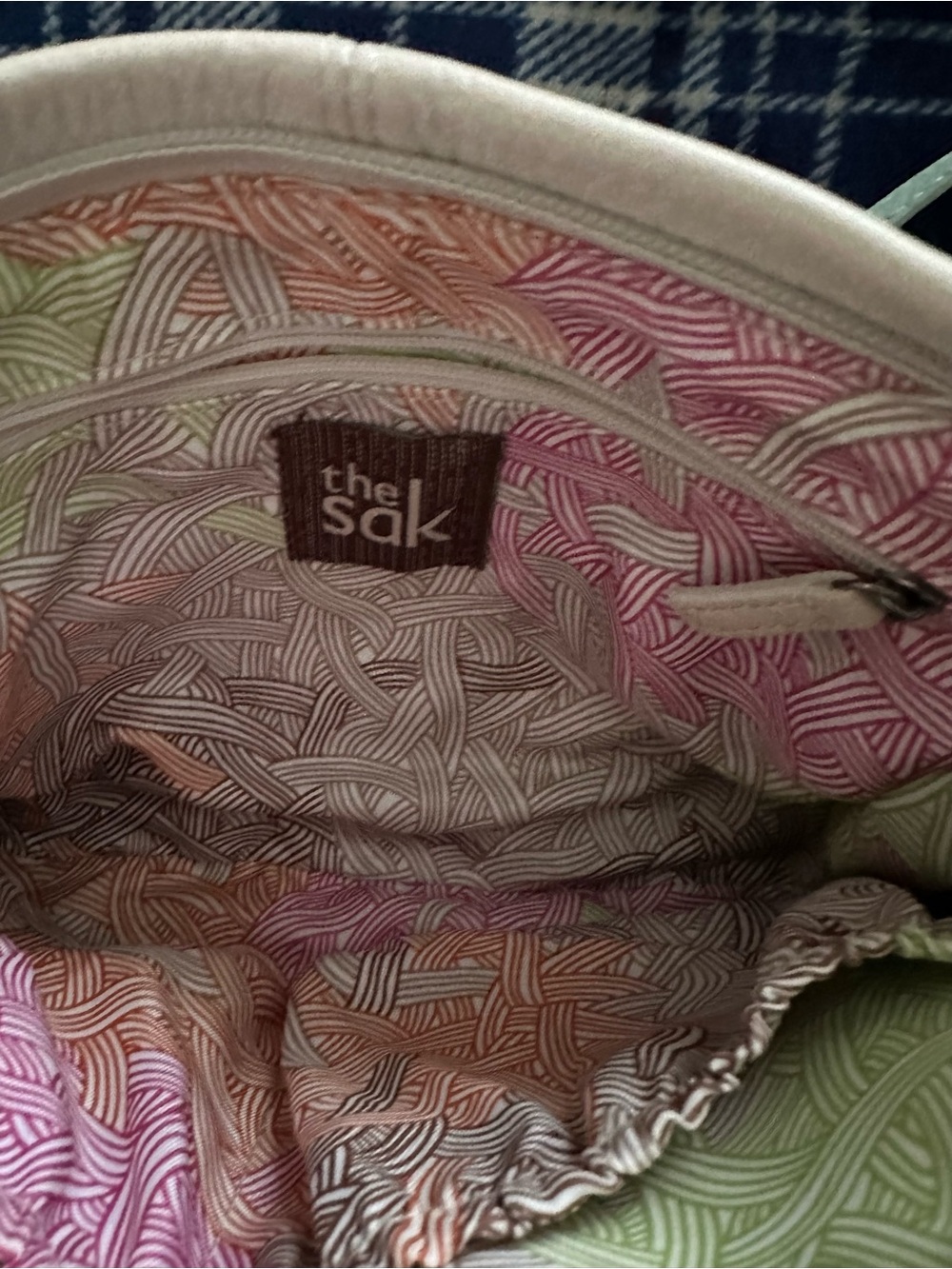 The Sak Leather Colorblock Crossbody in Ivory, Tan & Yellow Accent - Picture 6 of 8